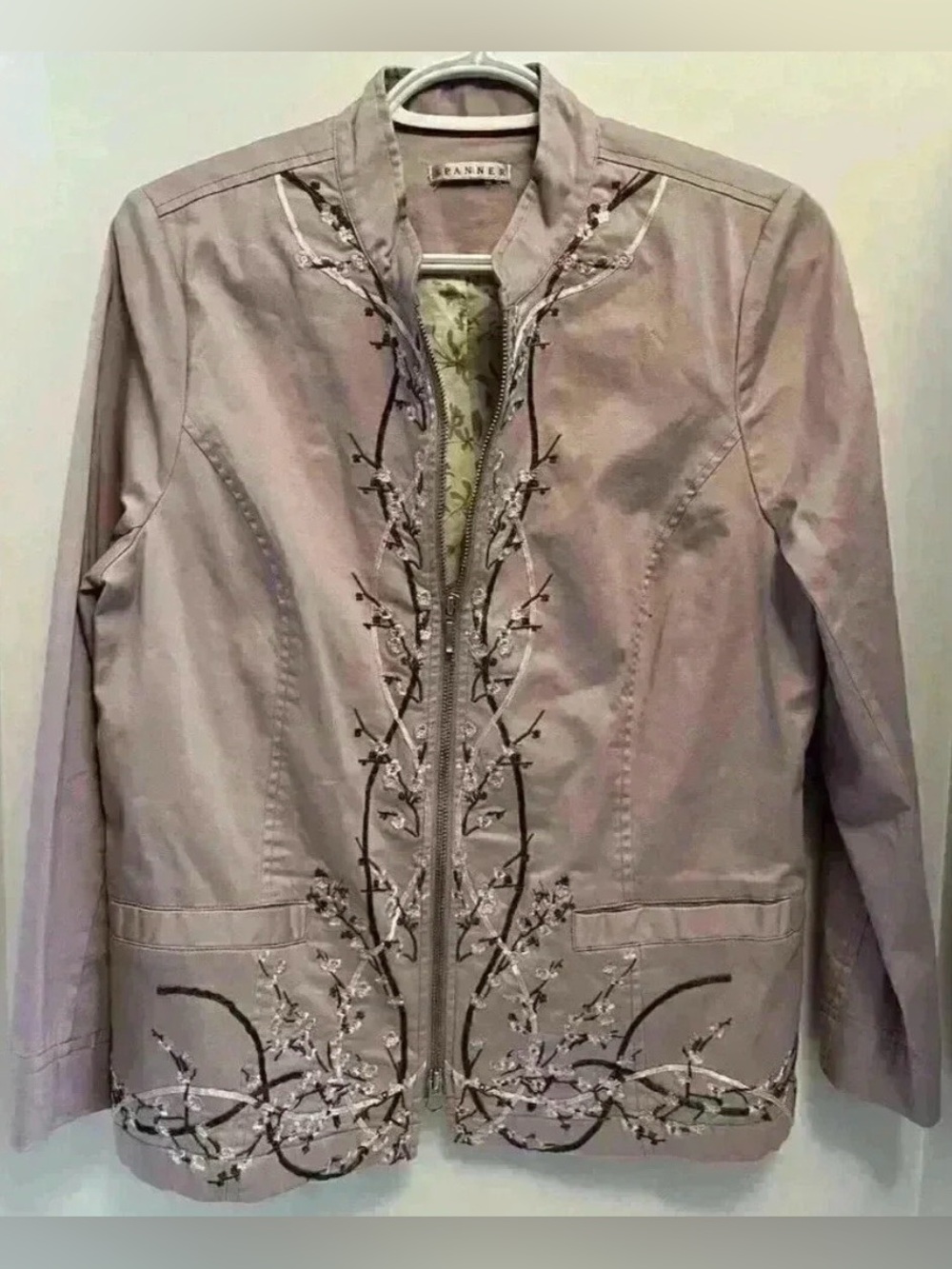 Embroidered Floral Zip Jacket Cottagecore Fairycore